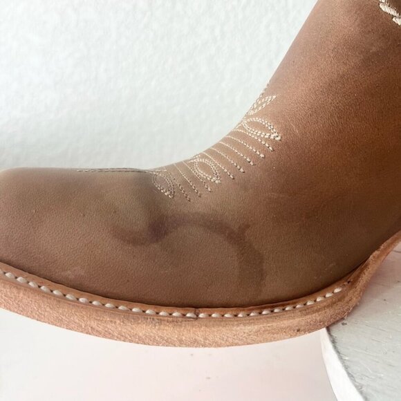 Lane RODEO HOUSTON Mens Cowboy Boots Size 12.5B Brown Leather Western Blunt Toe - Picture 9 of 14